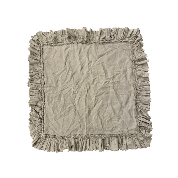 MATTEO Los Angeles Heather Gray Euro Pillow Sham Linen Raffles Square Home Decor - Picture 1 of 6